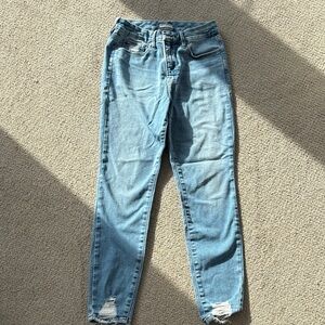 Good American Distressed Blue Skinny Jeans
